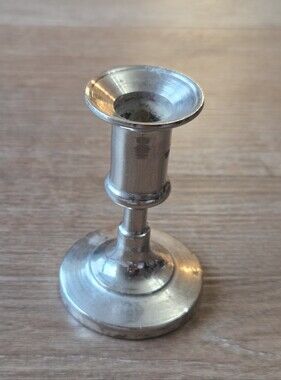 Vintage Silver Toned Single Candlestick Holder Made in Italy Decor